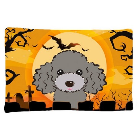 Carolines Treasures Halloween Silver Gray Poodle Fabric Standard Pillowcase BB1817PILLOWCASE